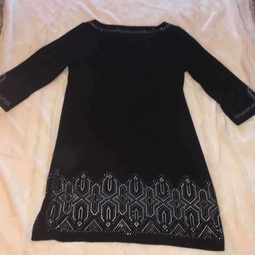 WHBM Embellished Stretchy Knit Art Deco Dress - Picture 10 of 10